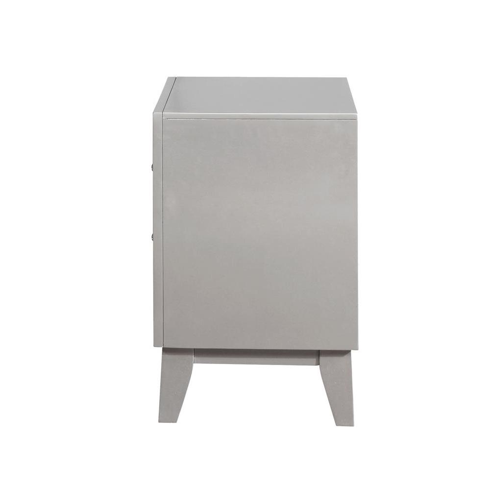 Leighton 2-drawer Nightstand Metallic Mercury. Picture 4