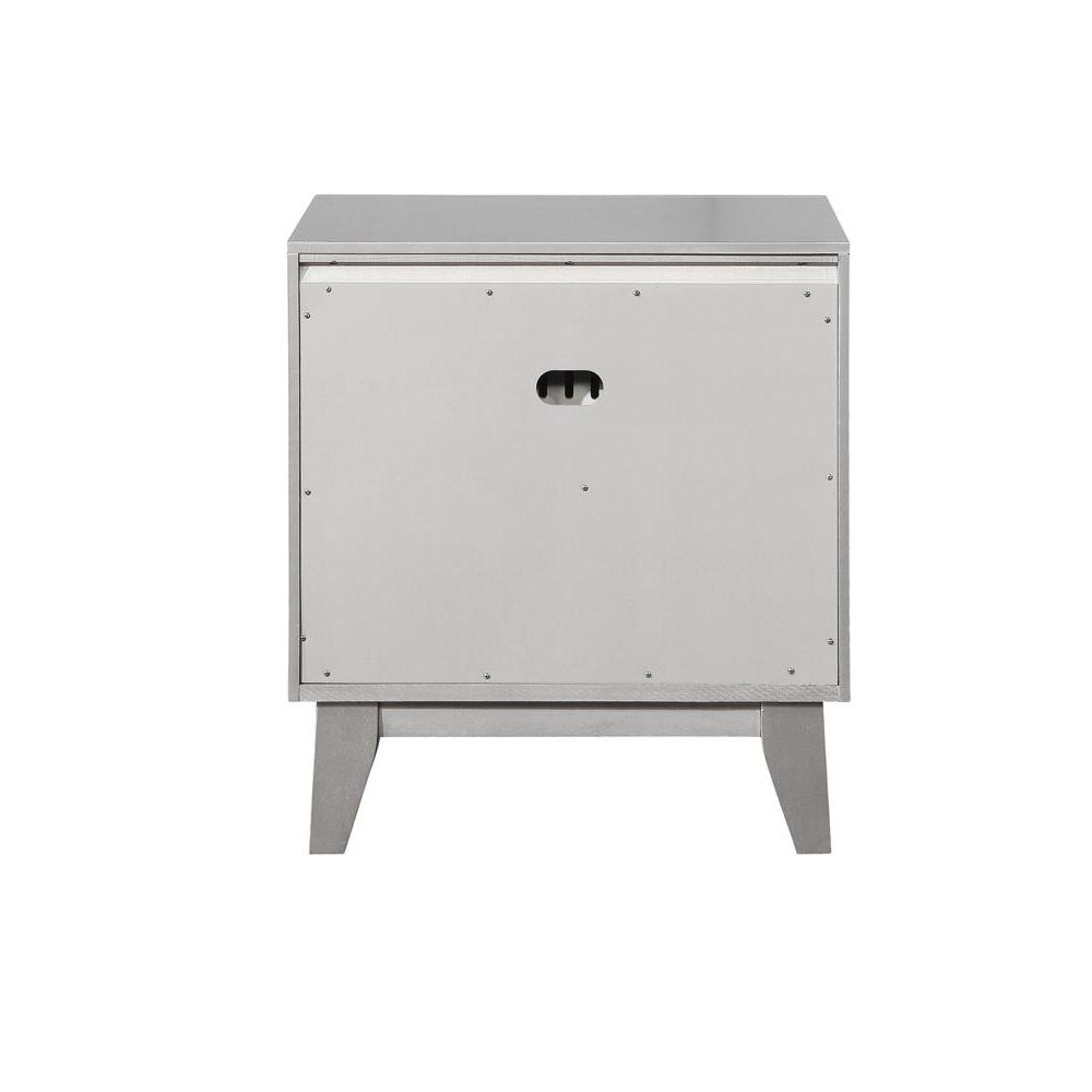 Leighton 2-drawer Nightstand Metallic Mercury. Picture 5