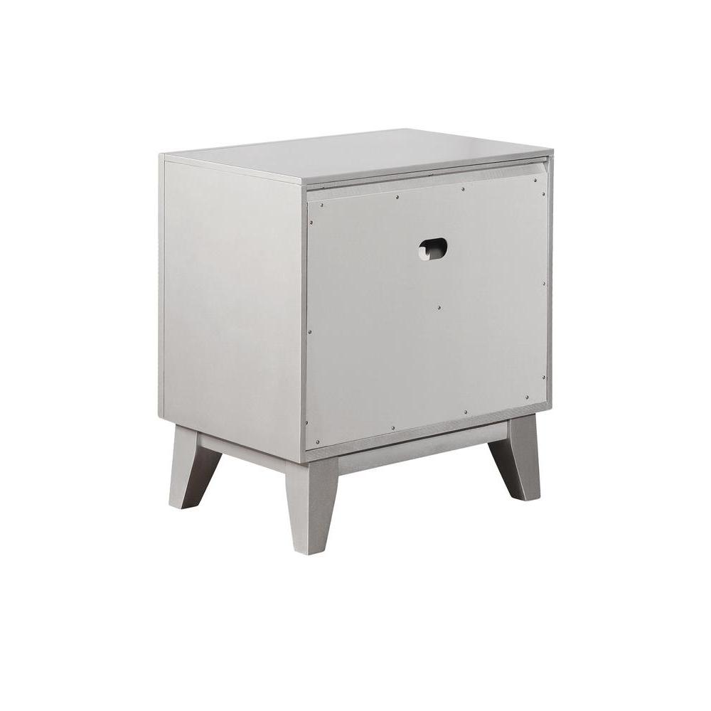 Leighton 2-drawer Nightstand Metallic Mercury. Picture 7