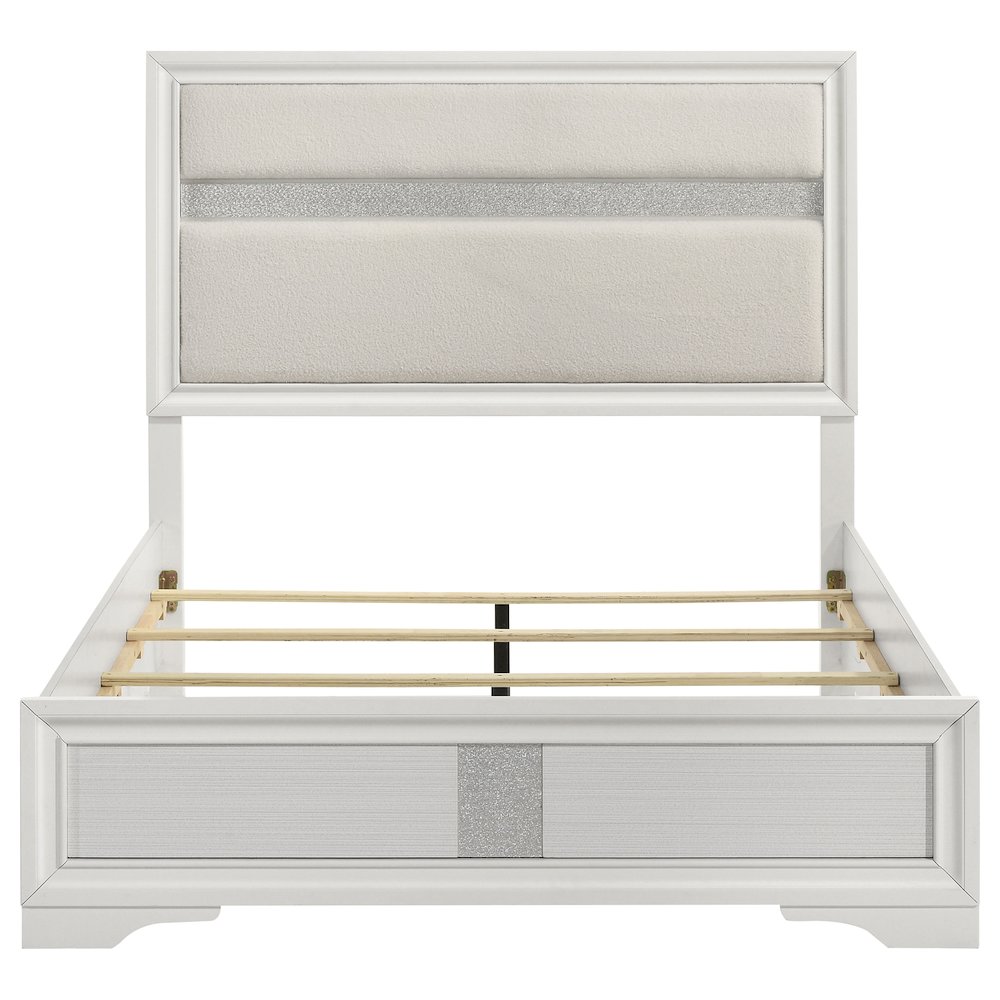 Miranda 54-inch Upholstered Full Panel Bed White. Picture 4