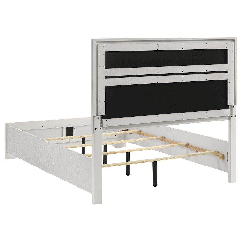 Miranda 54-inch Upholstered Full Panel Bed White. Picture 5