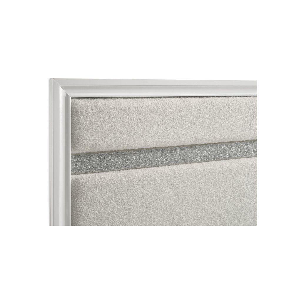 Miranda 54-inch Upholstered Queen Panel Bed White. Picture 10