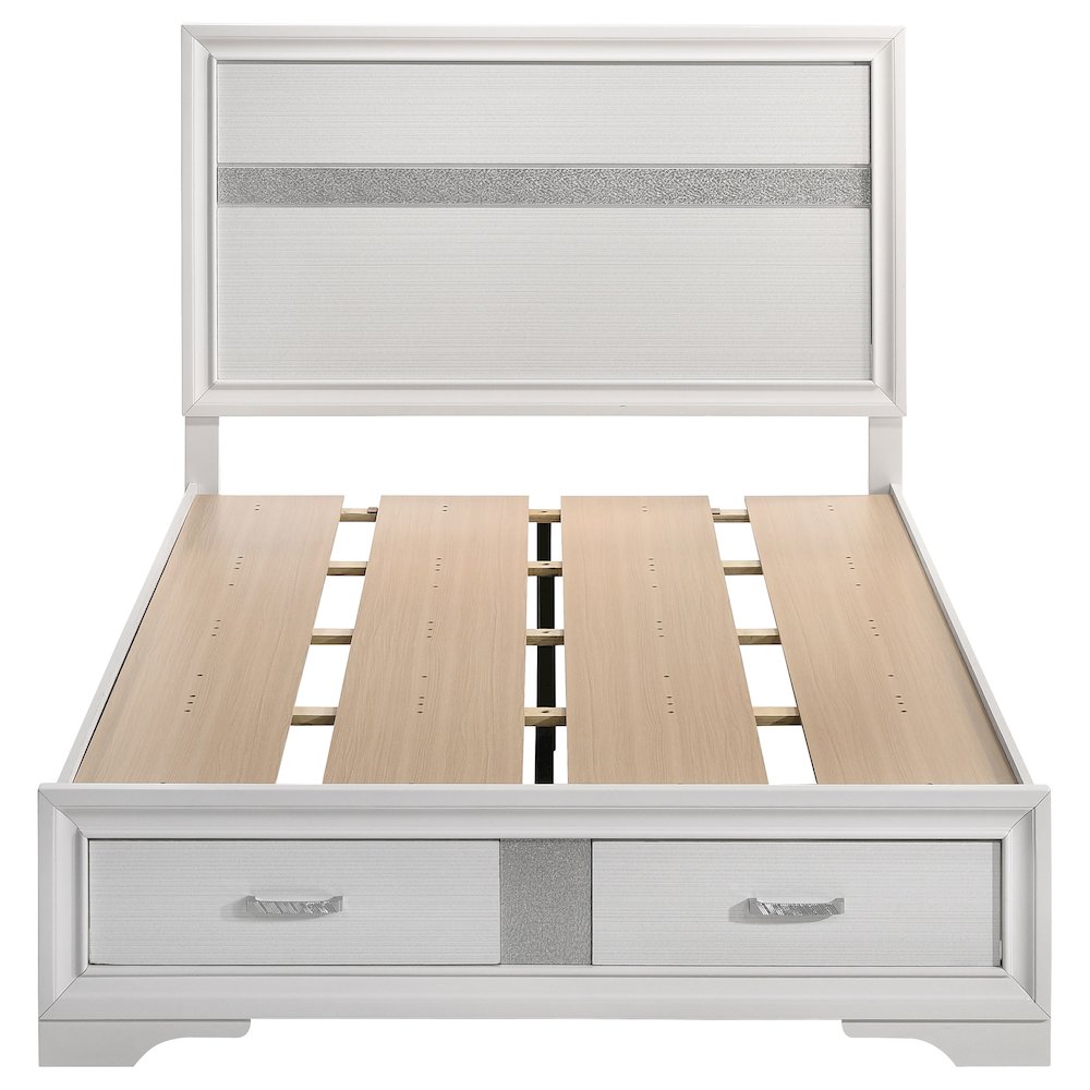 Miranda 51-inch Wood Full Storage Panel Bed White. Picture 4