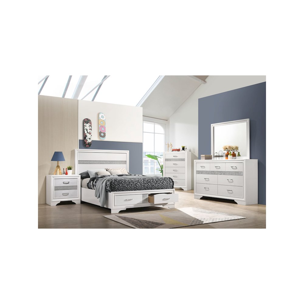 Miranda 51-inch Wood Full Storage Panel Bed White. Picture 12
