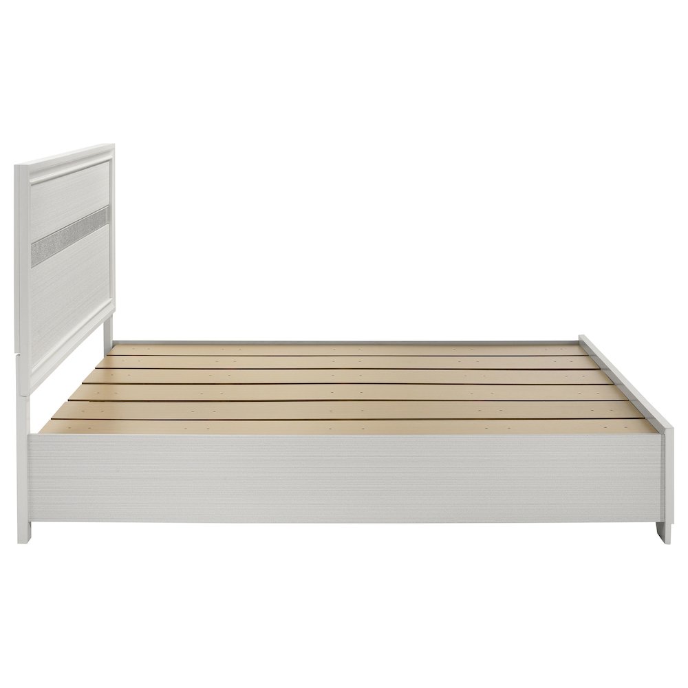 Miranda 51-inch Wood Eastern King Storage Panel Bed White. Picture 6