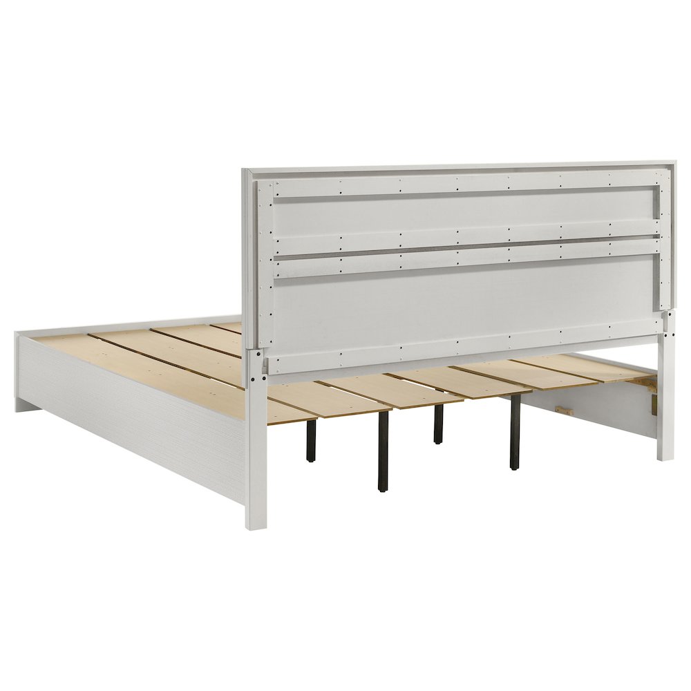 Miranda 51-inch Wood California King Storage Panel Bed White. Picture 5