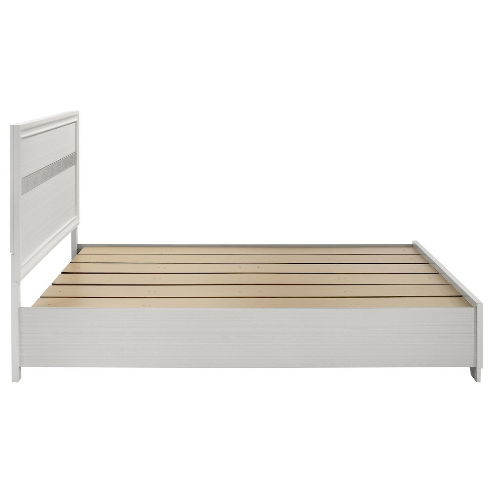 Miranda 51-inch Wood California King Storage Panel Bed White. Picture 6