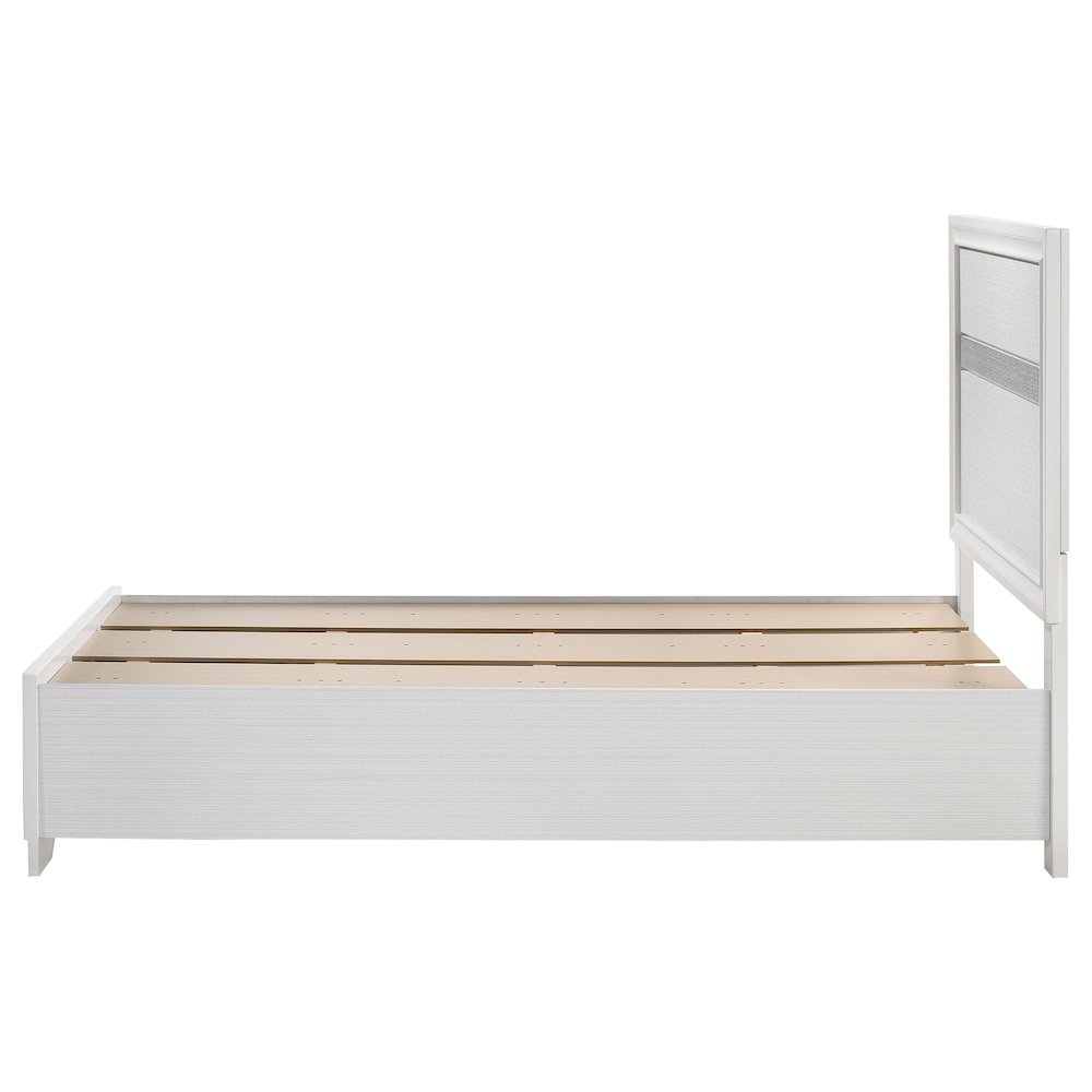 Miranda 51-inch Wood Twin Storage Panel Bed White. Picture 5