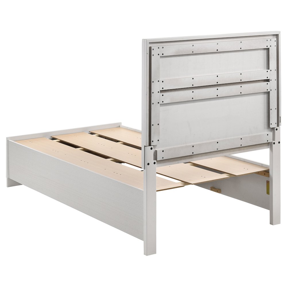 Miranda 51-inch Wood Twin Storage Panel Bed White. Picture 6