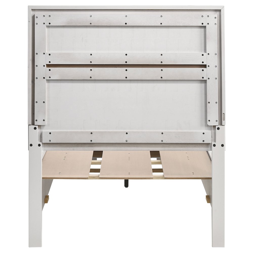 Miranda 51-inch Wood Twin Storage Panel Bed White. Picture 7