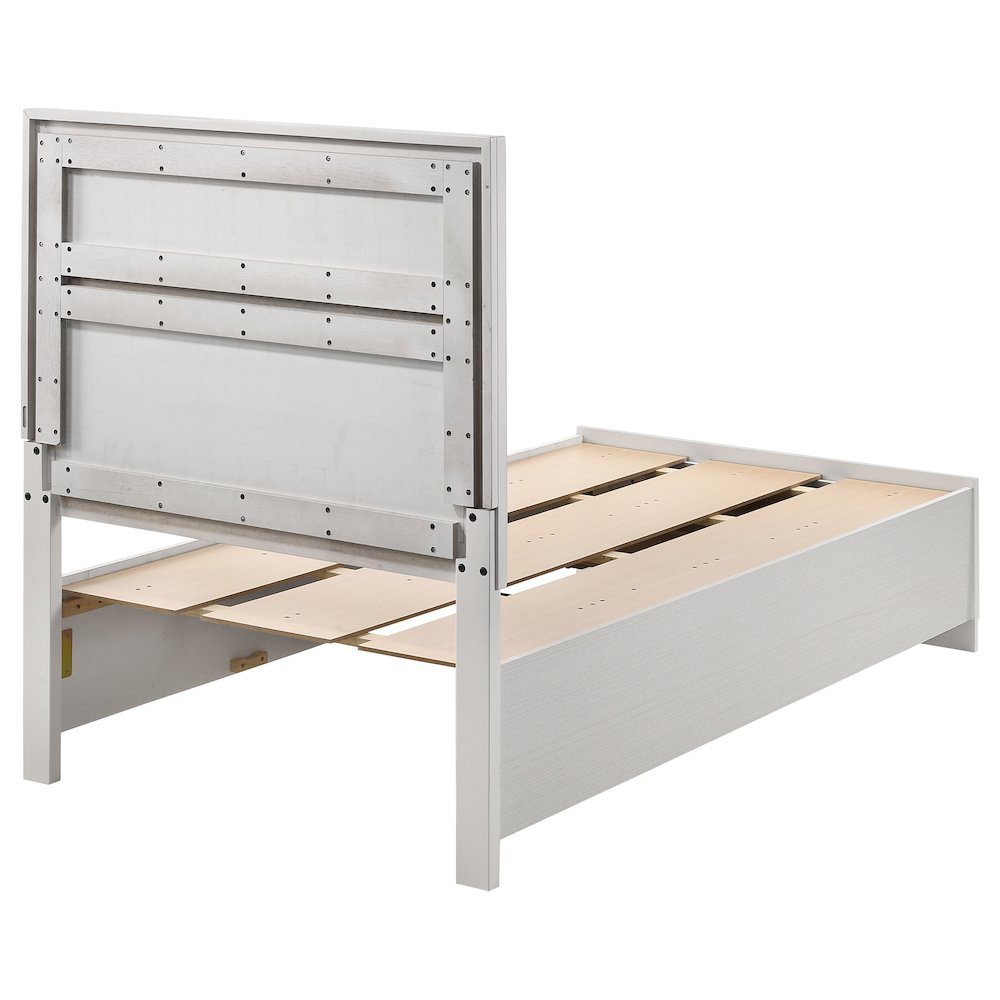 Miranda 51-inch Wood Twin Storage Panel Bed White. Picture 8