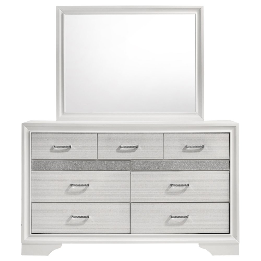 Miranda 7-drawer Dresser with Mirror White. Picture 3
