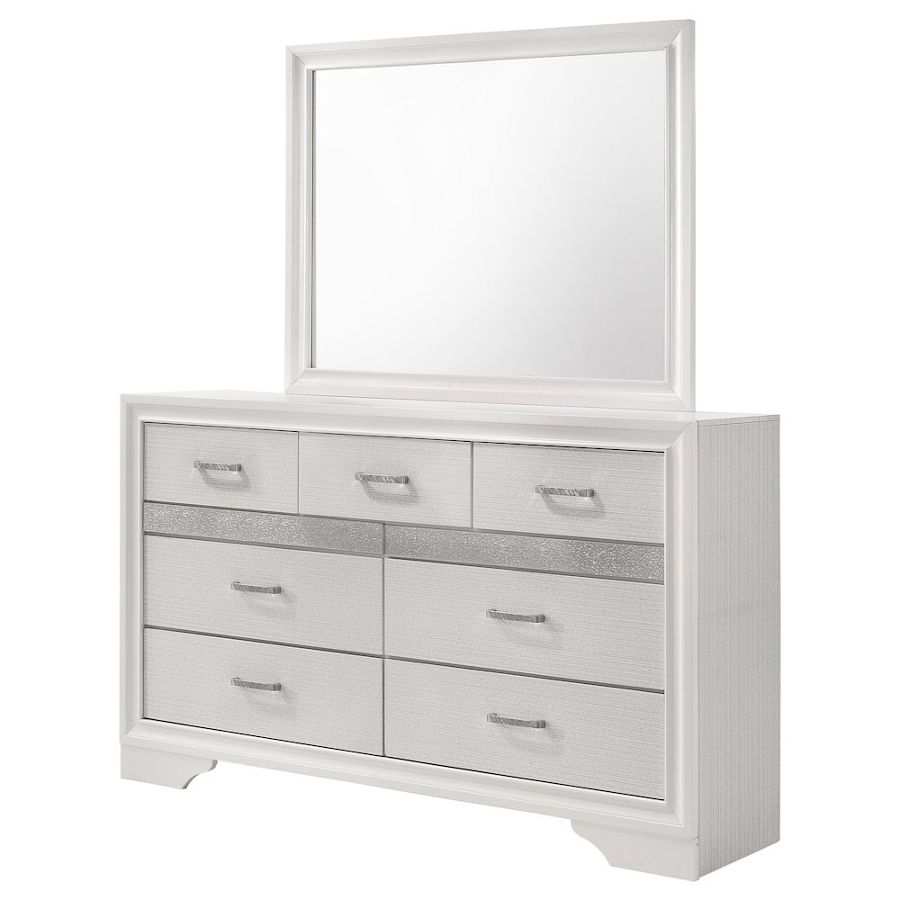 Miranda 7-drawer Dresser with Mirror White. Picture 4