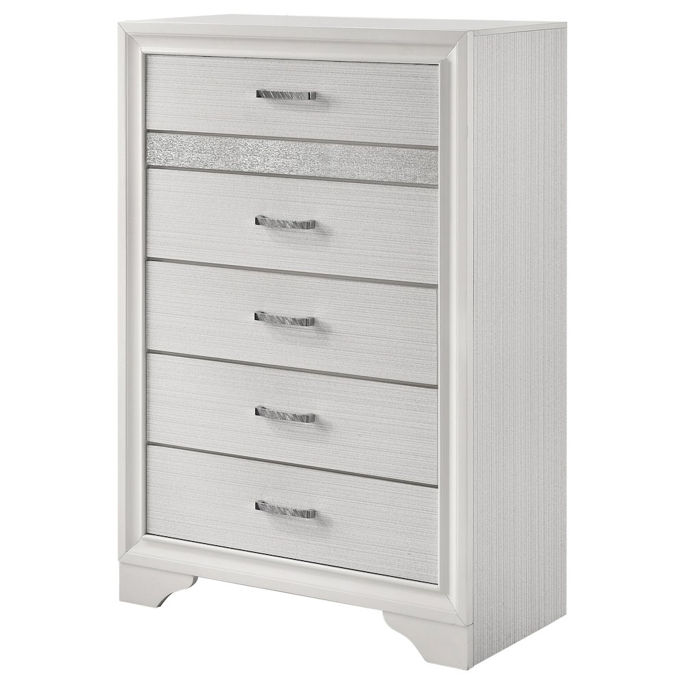 Miranda 5-drawer Bedroom Chest White. Picture 4