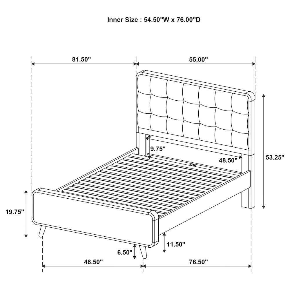 Robyn Wood Full Platform Bed Dark Walnut. Picture 10