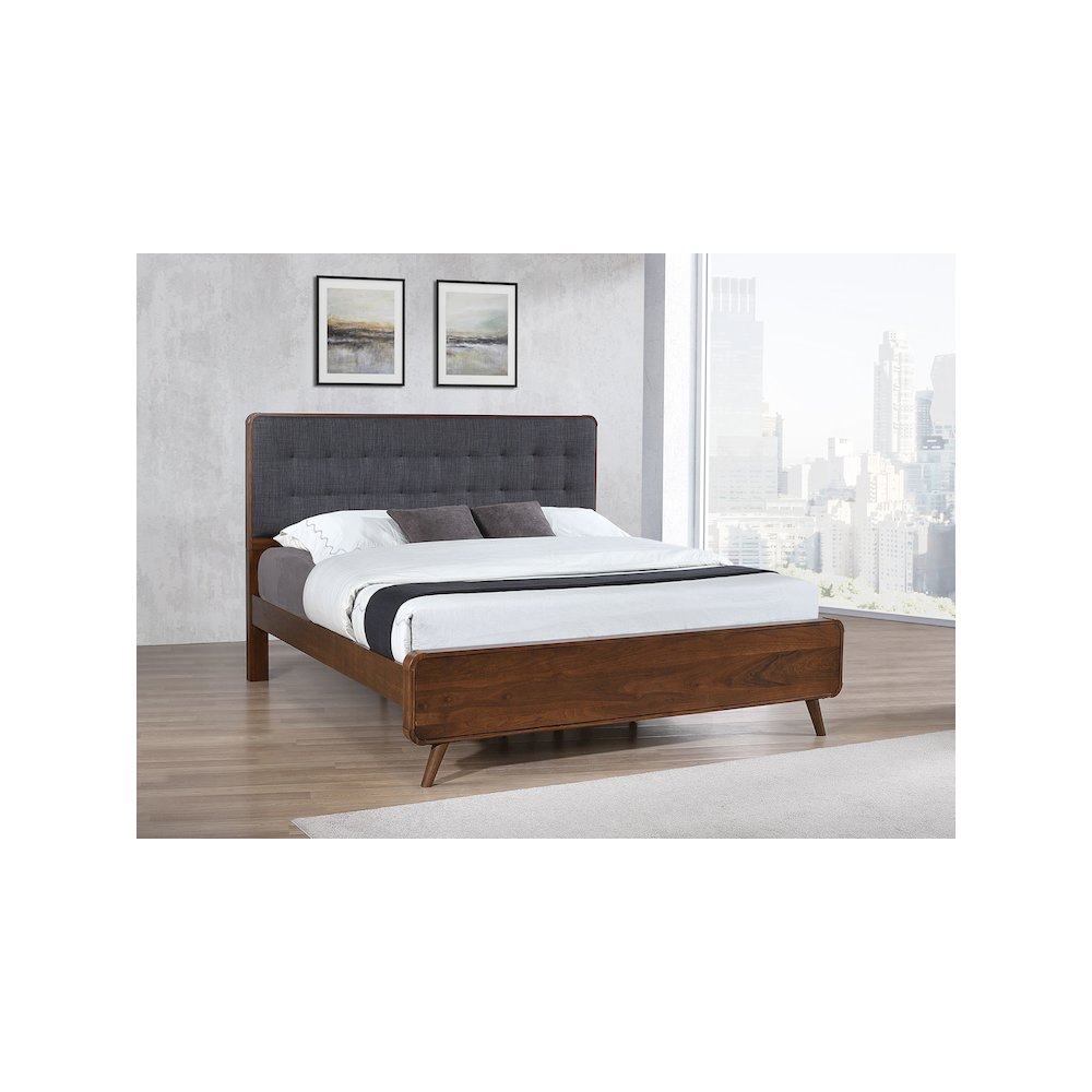 Robyn Wood Eastern King Panel Bed Dark Walnut. Picture 7