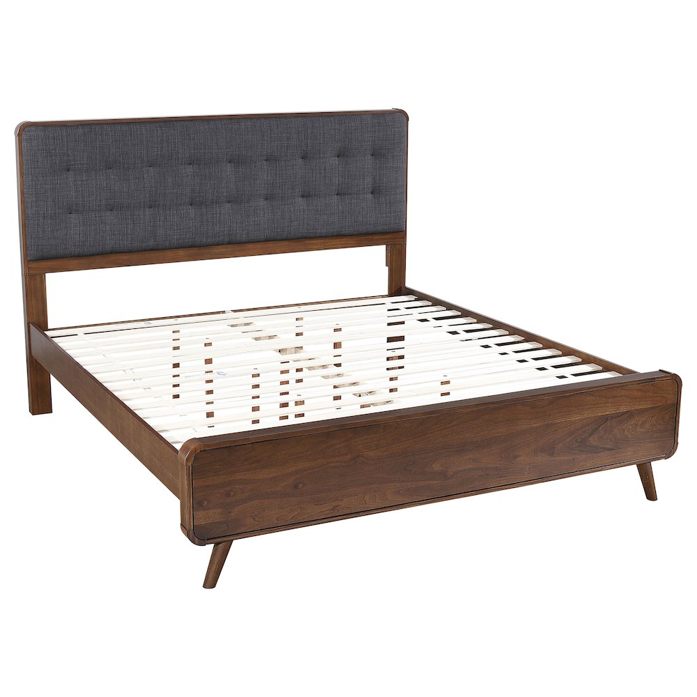 Robyn Wood Eastern King Panel Bed Dark Walnut. Picture 1