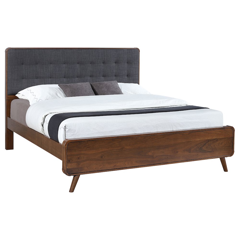 Robyn Wood Eastern King Panel Bed Dark Walnut. Picture 3