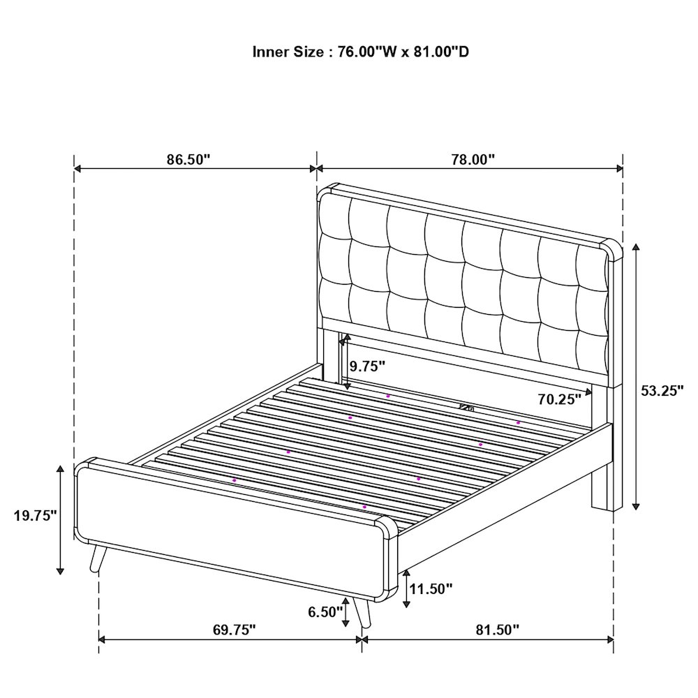 Robyn Wood Eastern King Panel Bed Dark Walnut. Picture 10