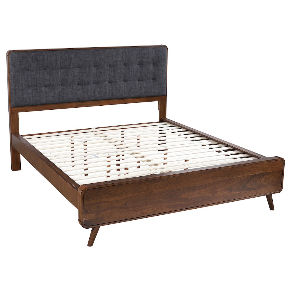 Robyn Wood California King Panel Bed Dark Walnut. Picture 1