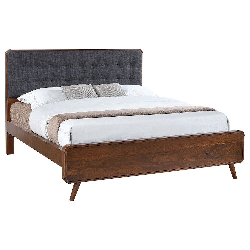 Robyn Wood California King Panel Bed Dark Walnut. Picture 3