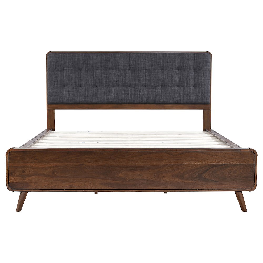 Robyn Wood California King Panel Bed Dark Walnut. Picture 4