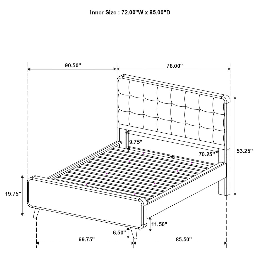 Robyn Wood California King Panel Bed Dark Walnut. Picture 10