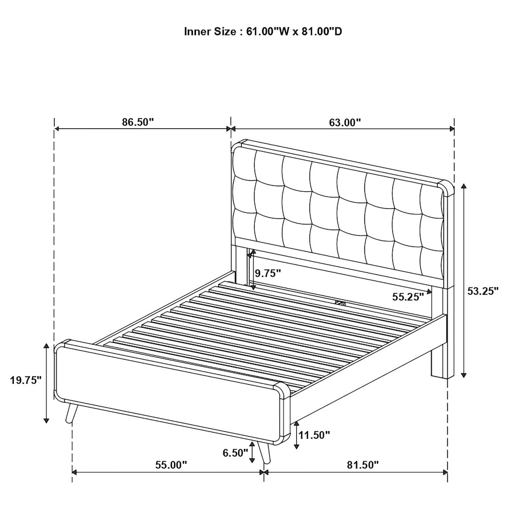 Robyn Wood Queen Panel Bed Dark Walnut. Picture 10