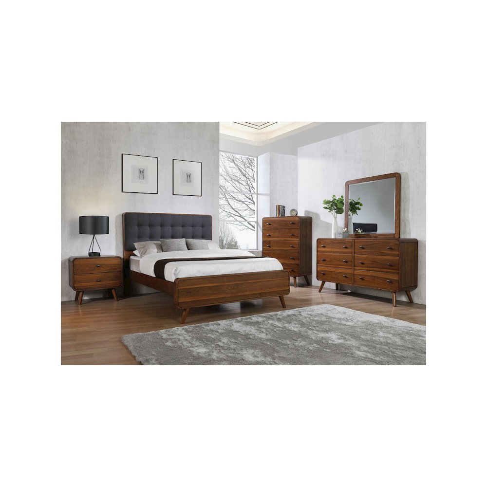 Robyn Wood Queen Panel Bed Dark Walnut. Picture 9