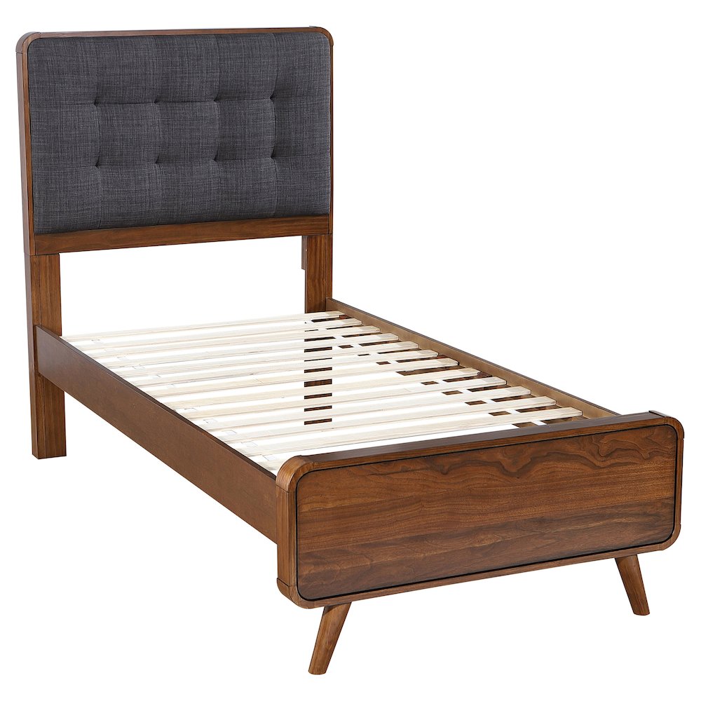 Robyn Wood Twin Platform Bed Dark Walnut. Picture 1