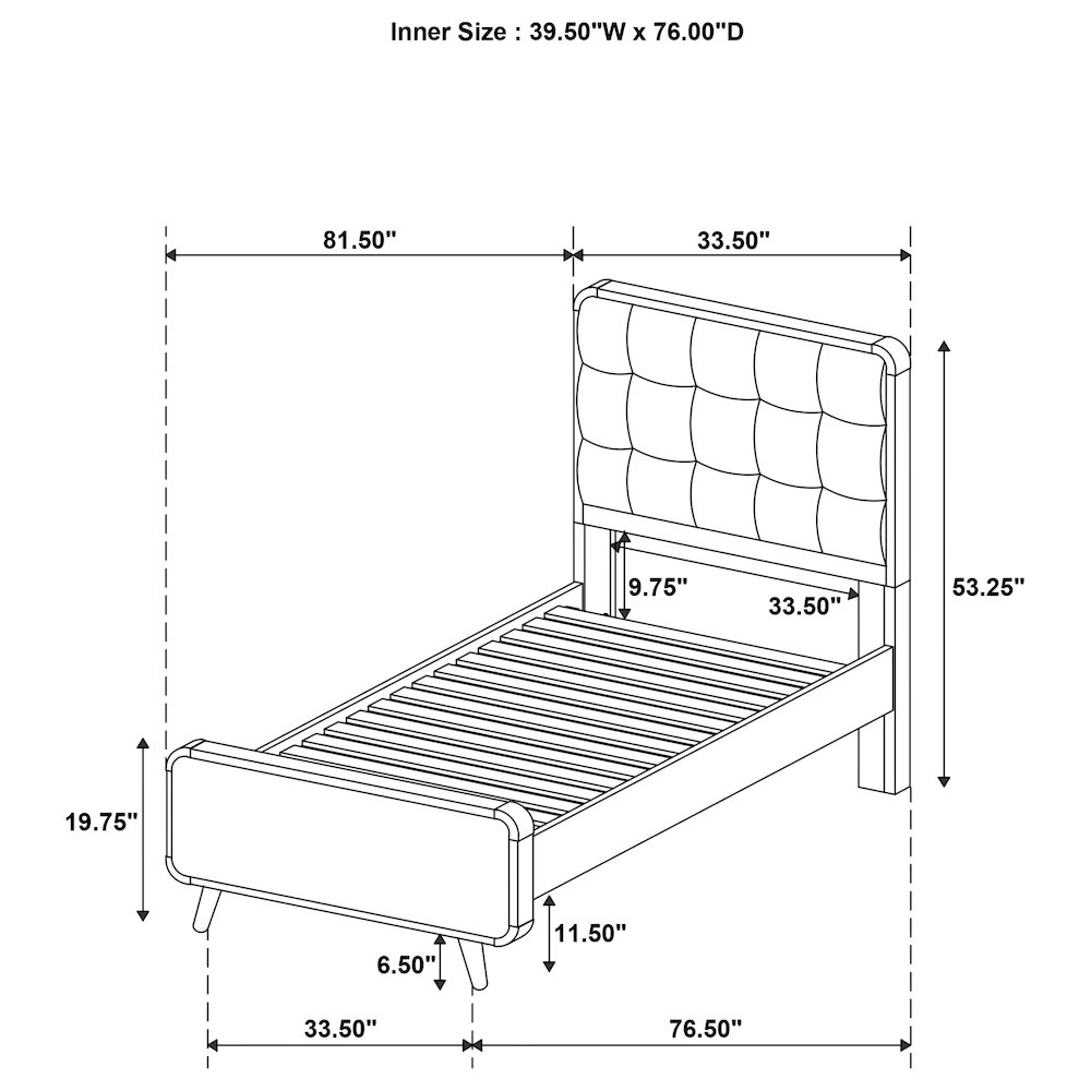 Robyn Wood Twin Platform Bed Dark Walnut. Picture 10