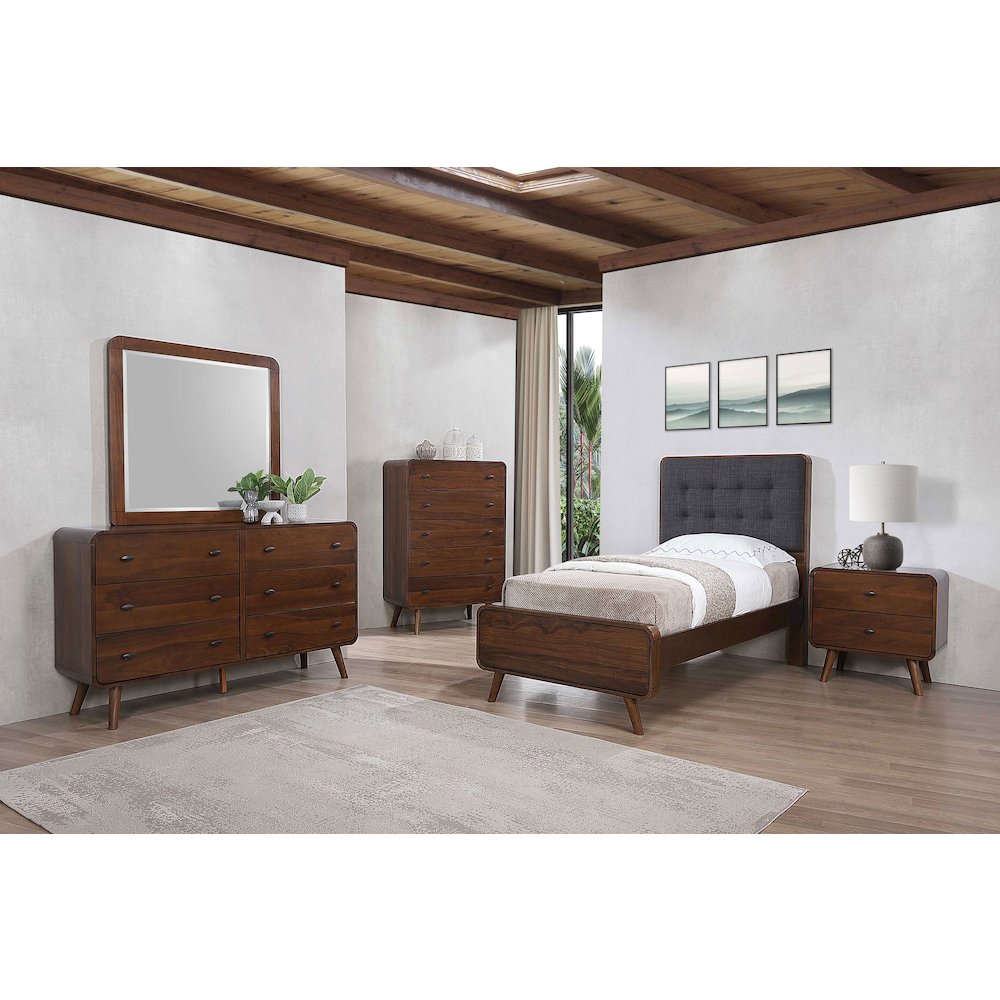 Robyn Wood Twin Platform Bed Dark Walnut. Picture 11