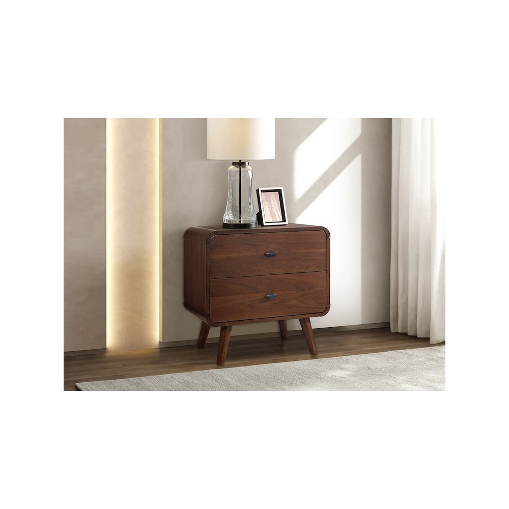 Robyn 2-drawer Nightstand Dark Walnut. Picture 11