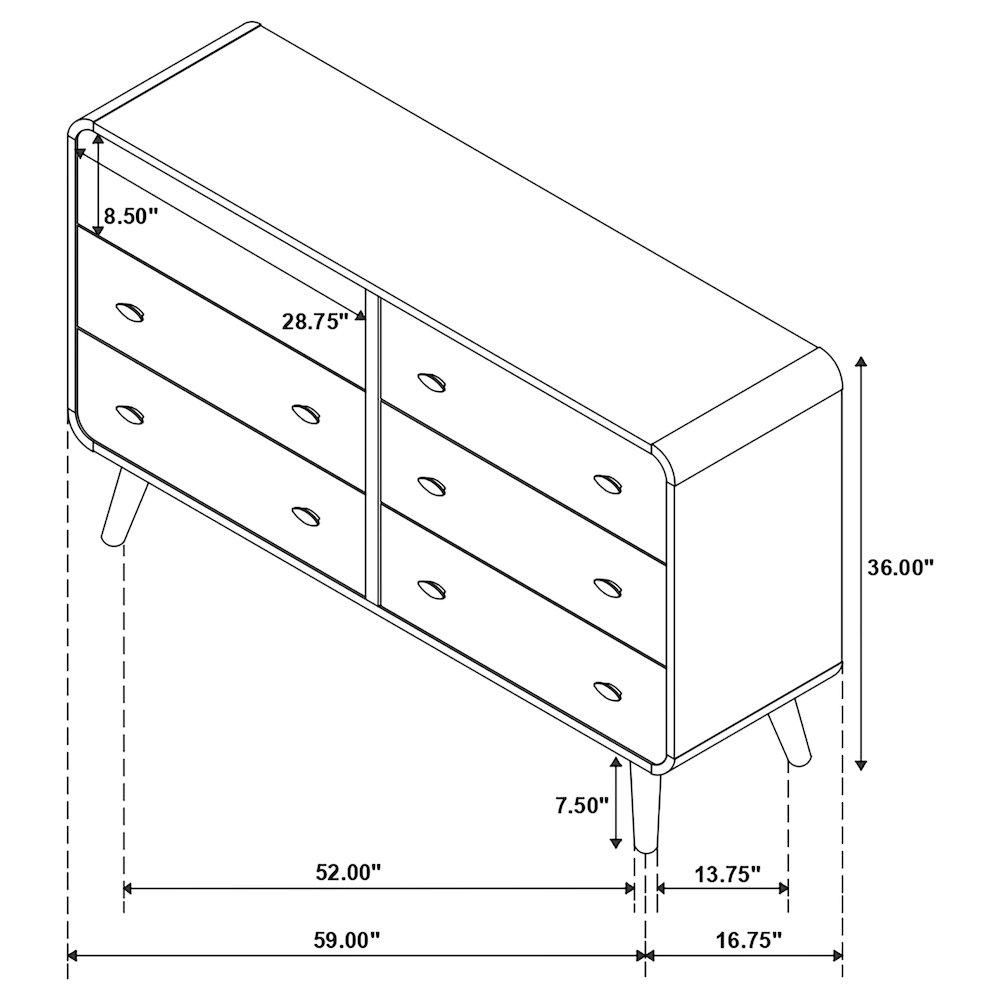 Robyn 6-drawer Dresser Dark Walnut. Picture 14