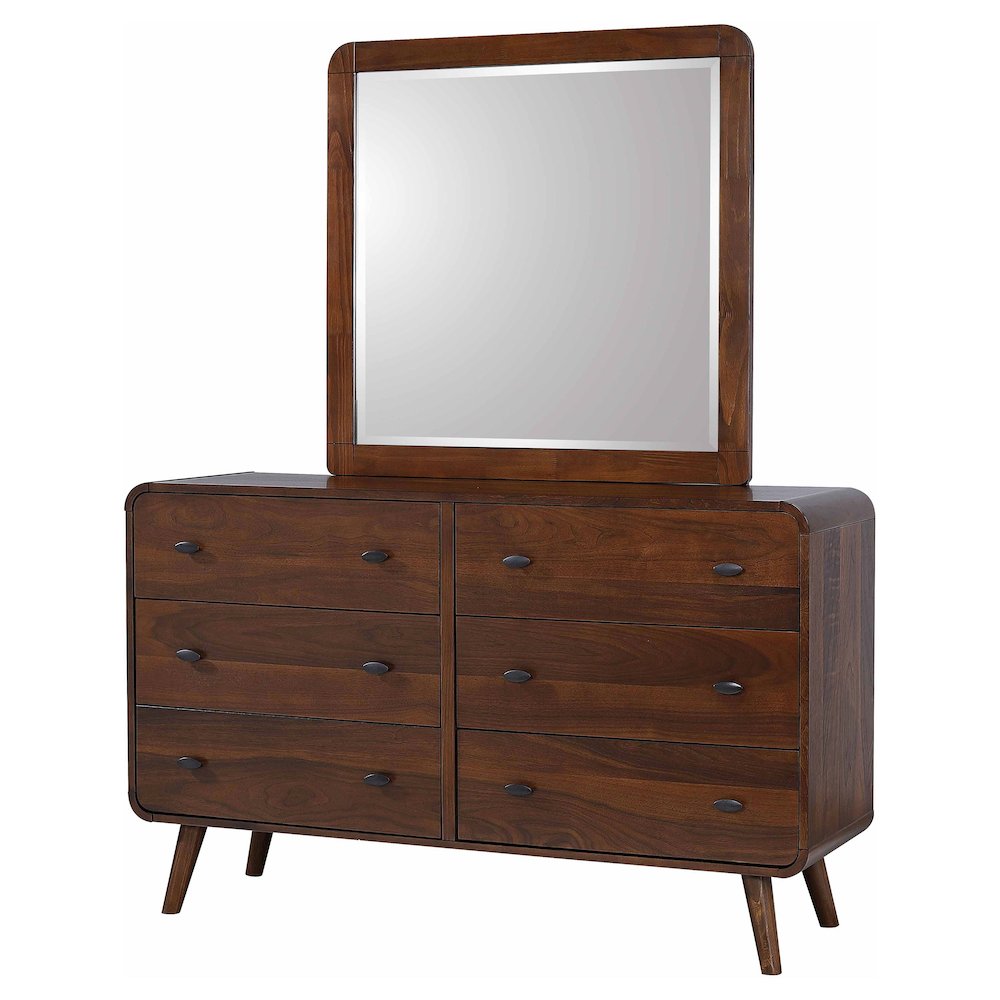 Robyn 6-drawer Dresser with Mirror Dark Walnut. Picture 4