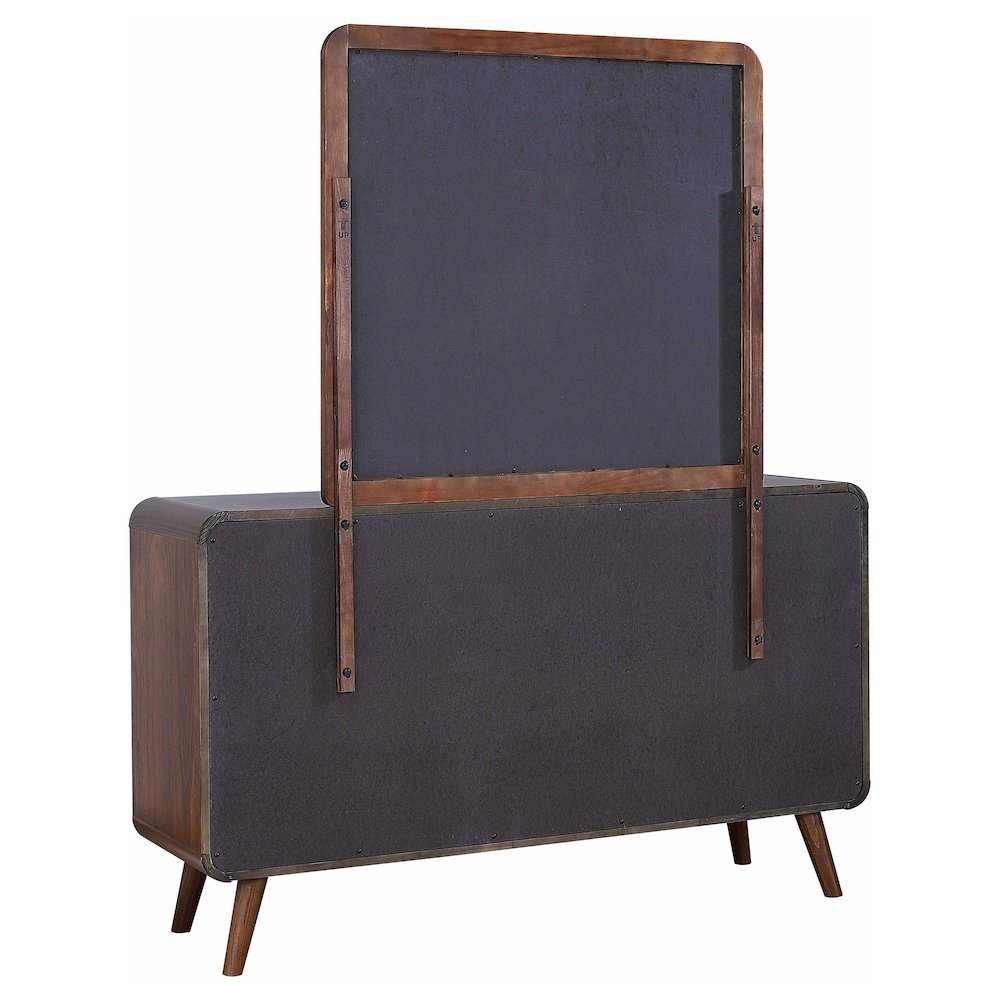 Robyn 6-drawer Dresser with Mirror Dark Walnut. Picture 6