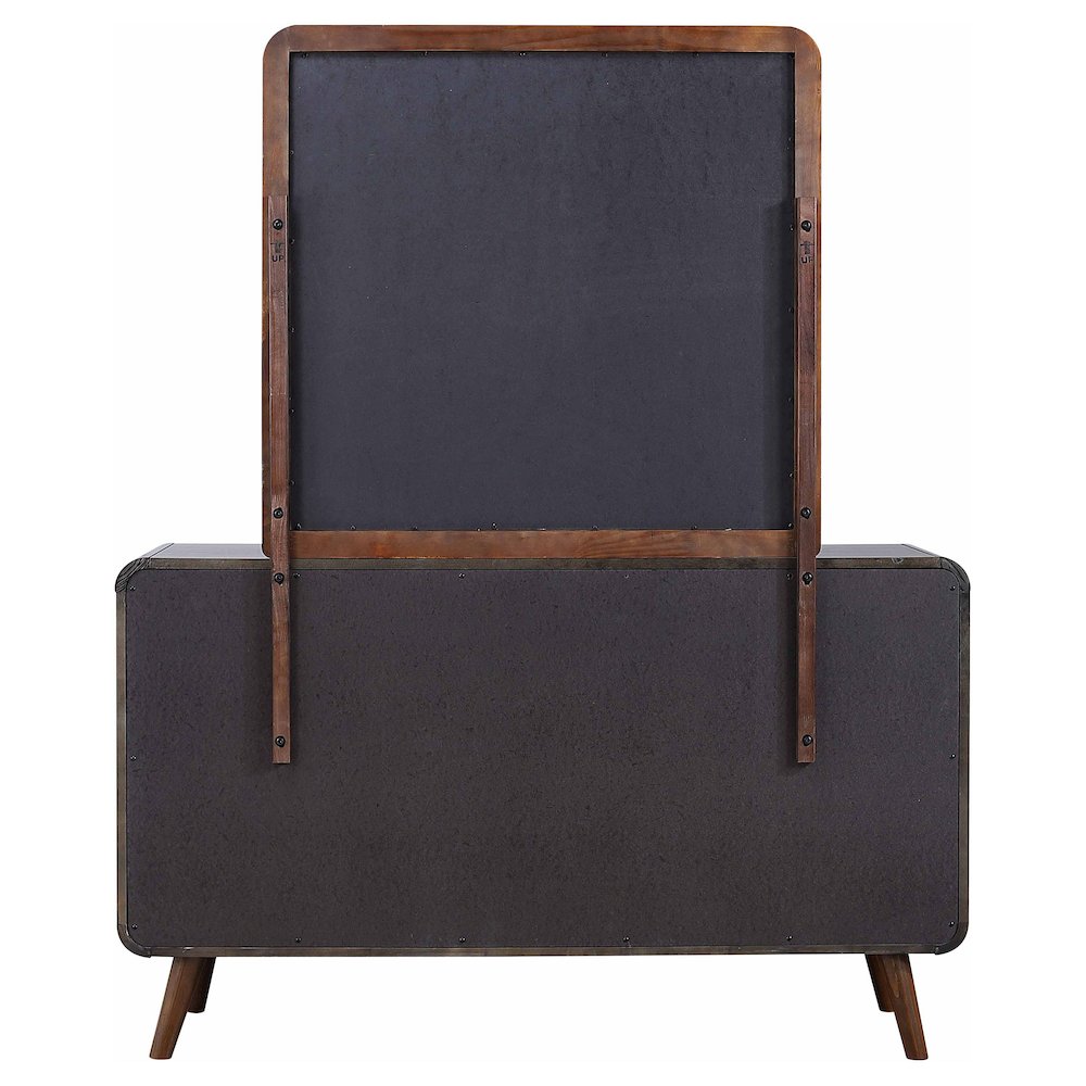 Robyn 6-drawer Dresser with Mirror Dark Walnut. Picture 7