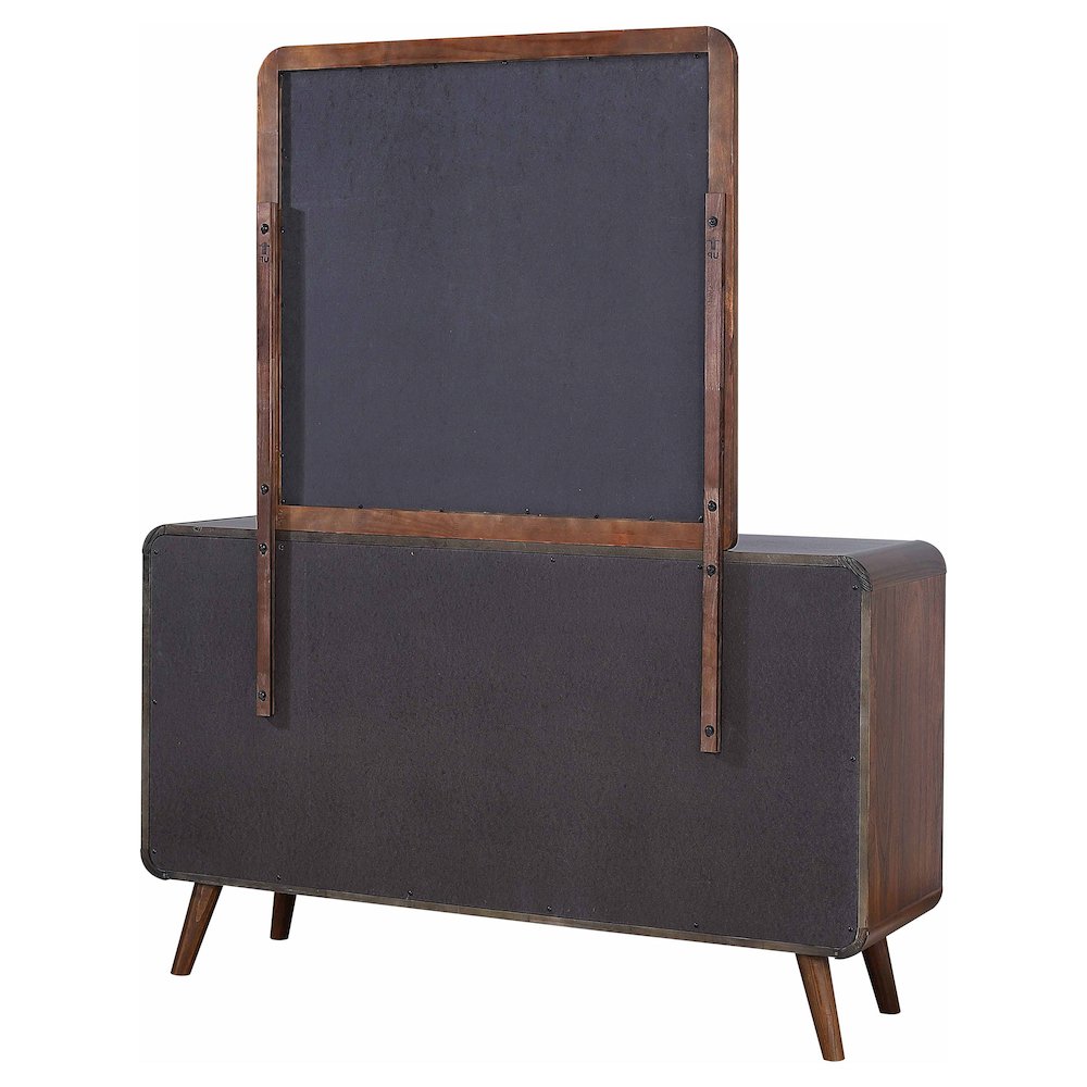 Robyn 6-drawer Dresser with Mirror Dark Walnut. Picture 8