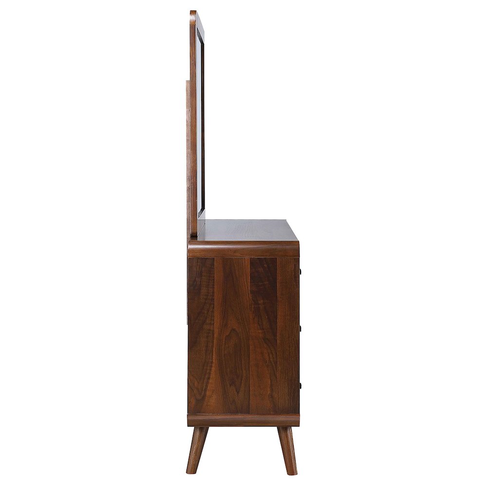 Robyn 6-drawer Dresser with Mirror Dark Walnut. Picture 9