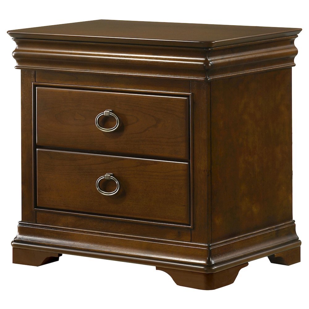 Garland 3-drawer Nightstand Bedside Table Brown Cherry. Picture 4