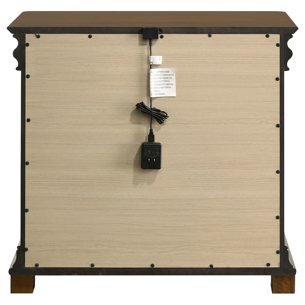 Garland 3-drawer Nightstand Bedside Table Brown Cherry. Picture 7