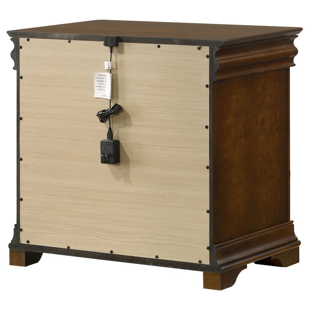 Garland 3-drawer Nightstand Bedside Table Brown Cherry. Picture 8