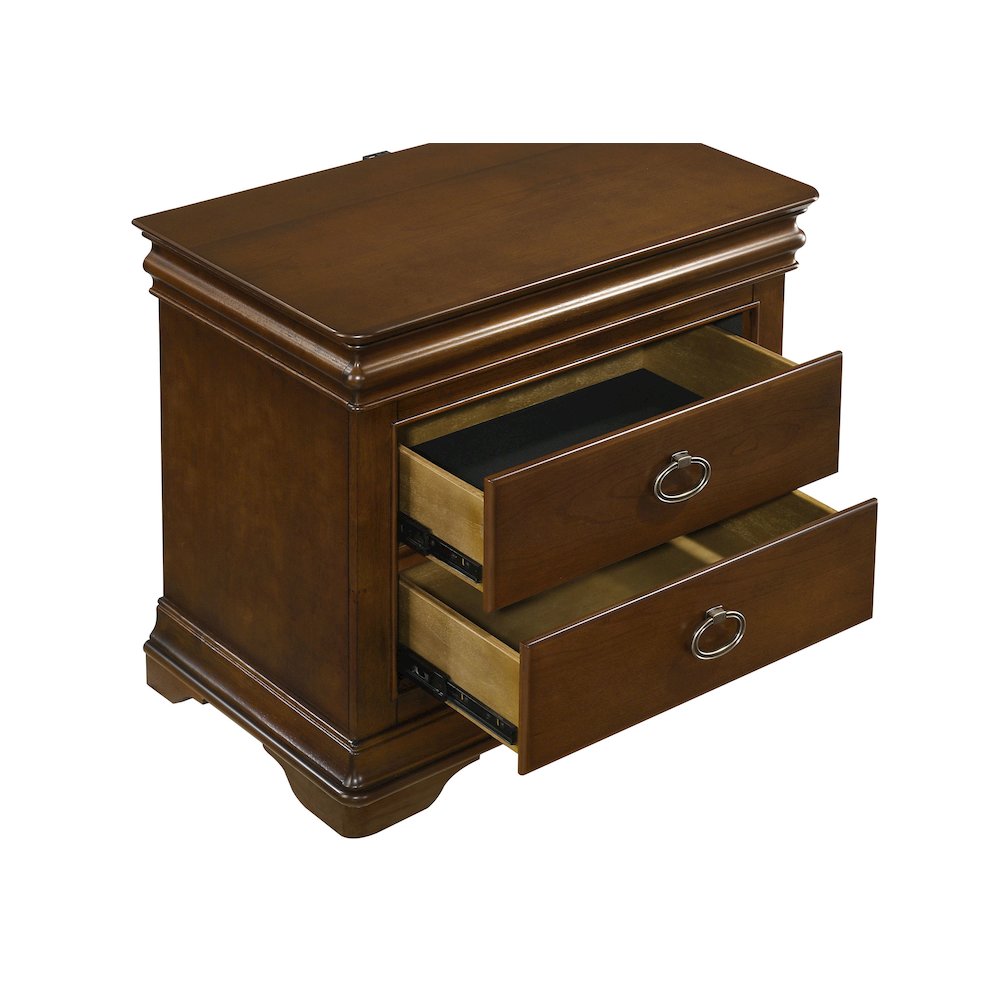 Garland 3-drawer Nightstand Bedside Table Brown Cherry. Picture 10