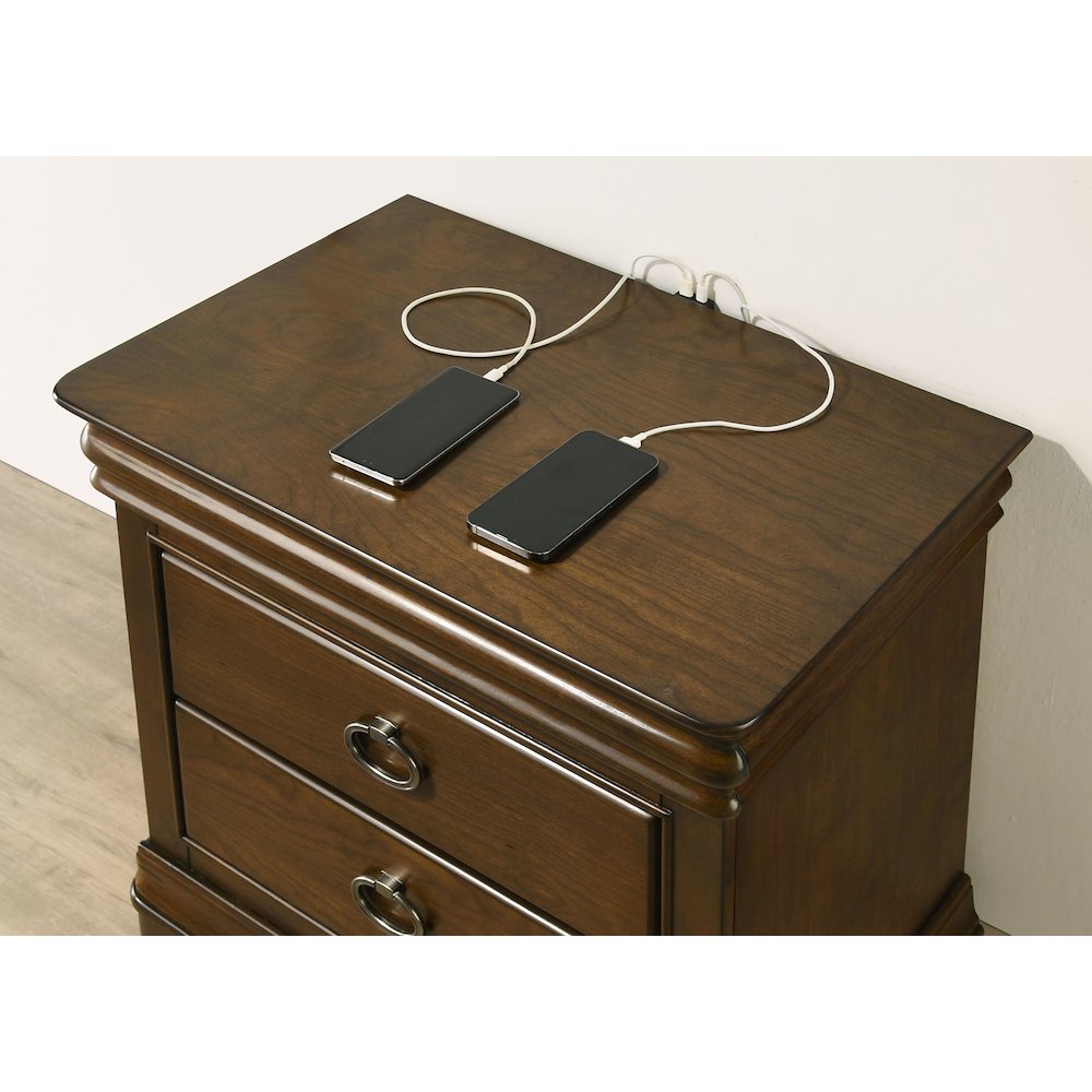 Garland 3-drawer Nightstand Bedside Table Brown Cherry. Picture 11