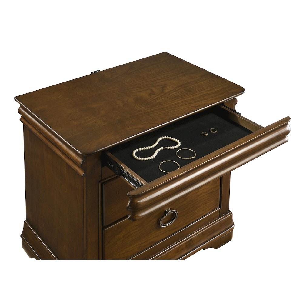 Garland 3-drawer Nightstand Bedside Table Brown Cherry. Picture 12
