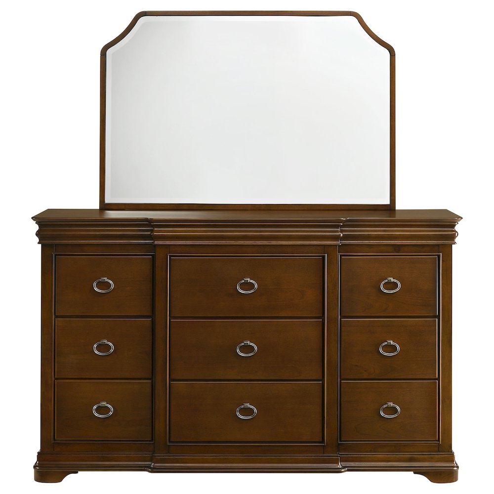 Garland 11-drawer Bedroom Dresser with Mirror Brown Cherry. Picture 3