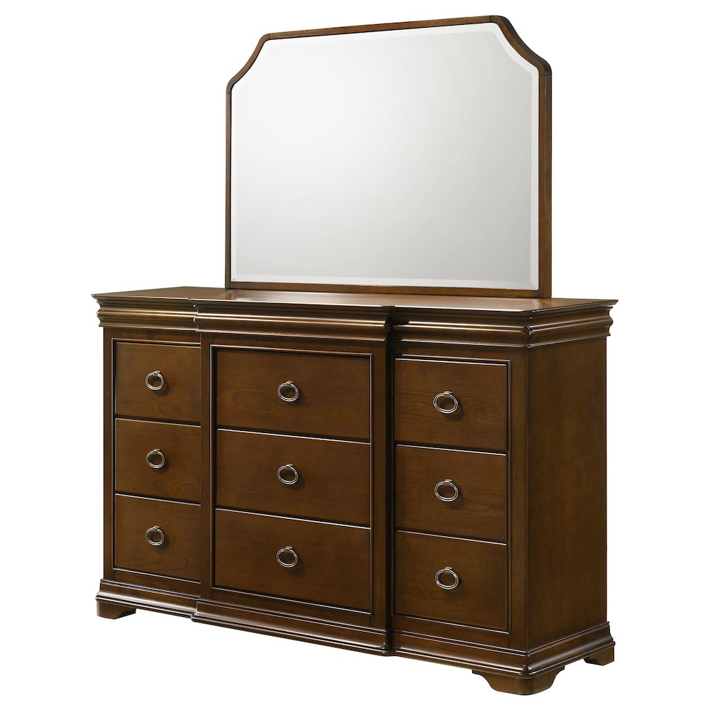 Garland 11-drawer Bedroom Dresser with Mirror Brown Cherry. Picture 4