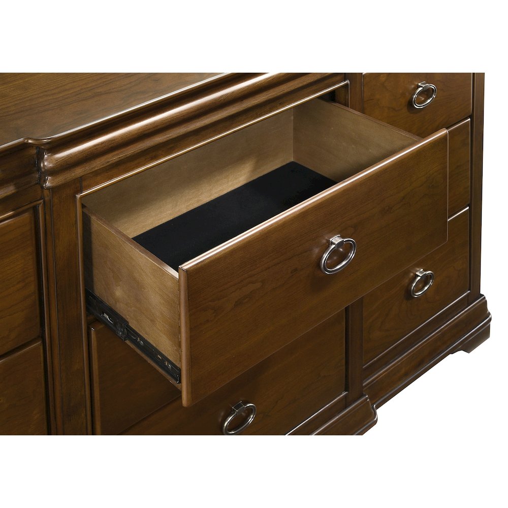 Garland 11-drawer Bedroom Dresser with Mirror Brown Cherry. Picture 10