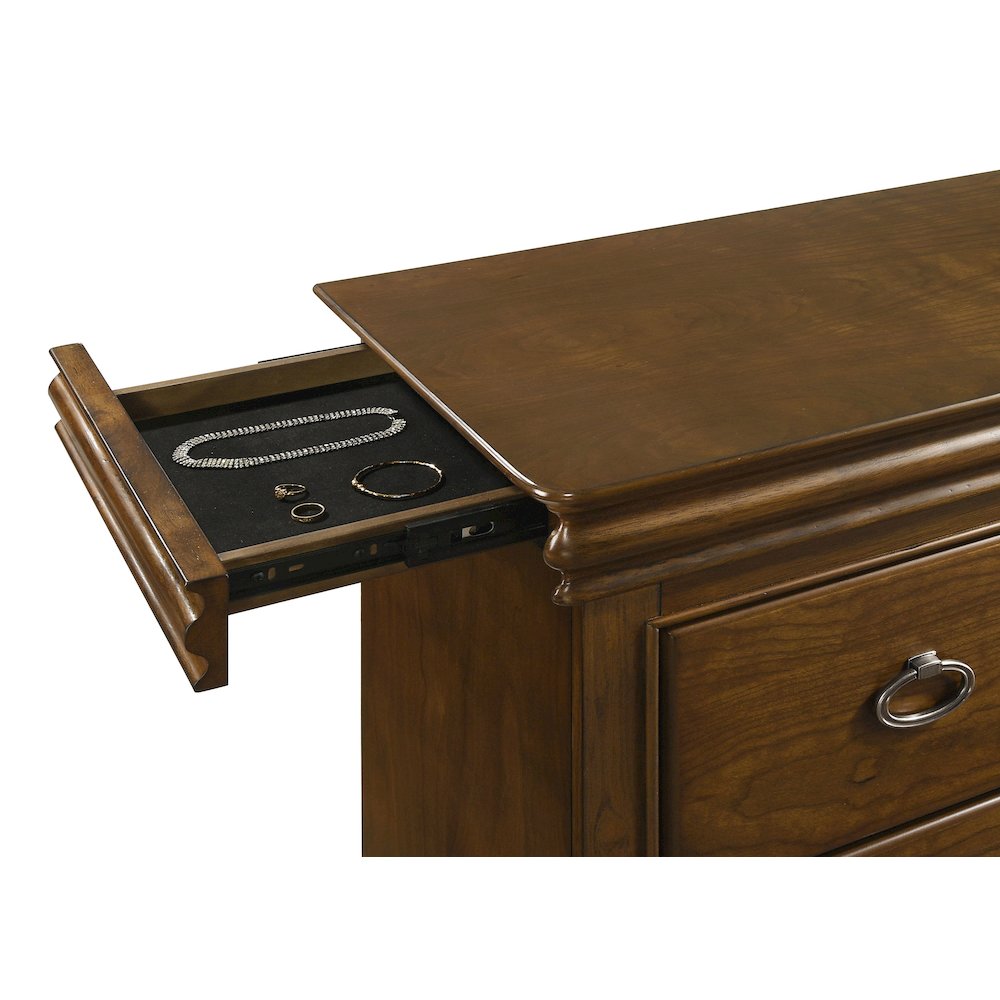 Garland 11-drawer Bedroom Dresser with Mirror Brown Cherry. Picture 11