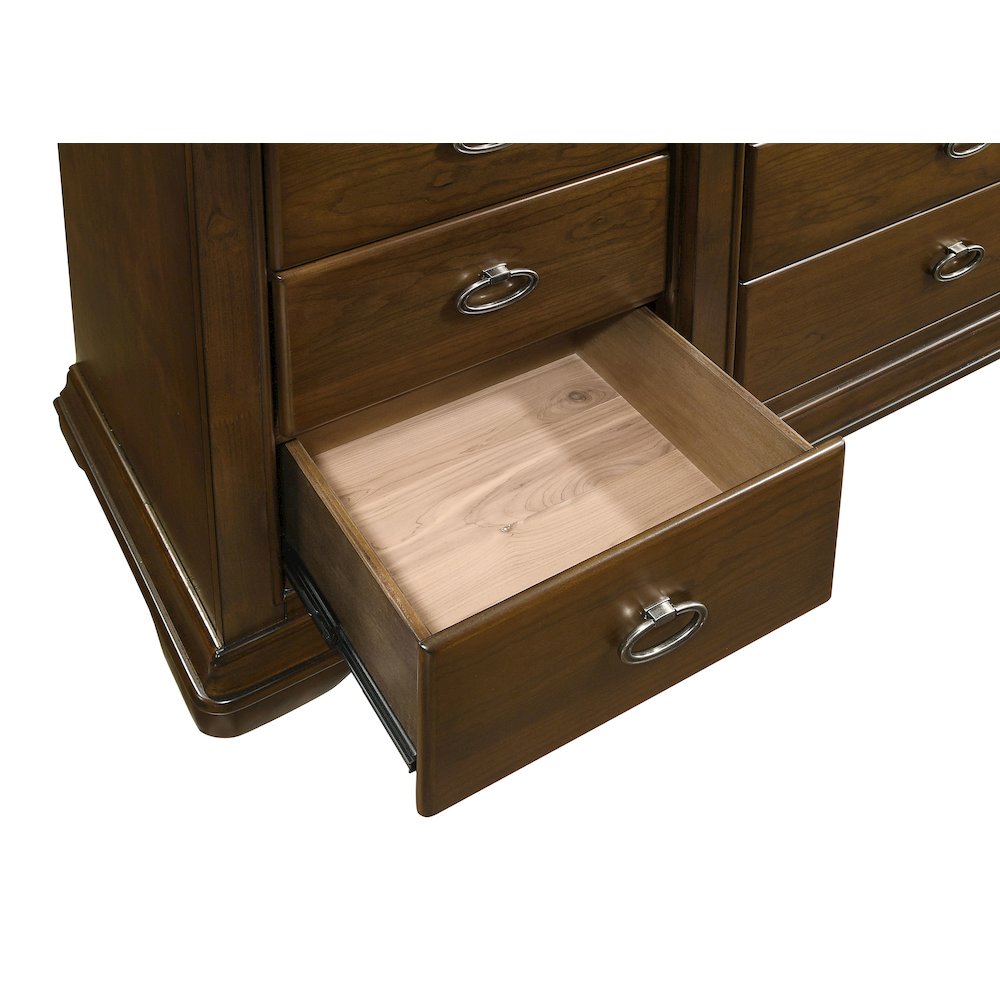 Garland 11-drawer Bedroom Dresser with Mirror Brown Cherry. Picture 12
